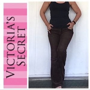 THE LONDON JEAN BY VICTORIAS SECRET BROWN CORDUROY FLARED PANTS  SIZE  6